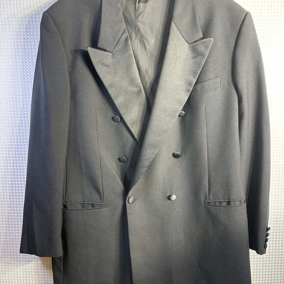 Valentino Uomo Black Pure Wool Double Breasted Blazer